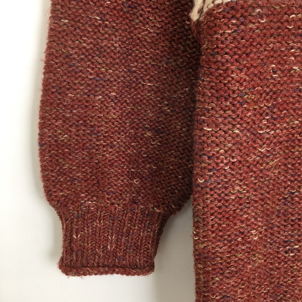 Free People Northern Lights Sweater Mini Dress Wool Blend Knit Rust Red Size M - Picture 9 of 16